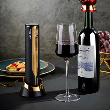 High-tech Automatic Electric Wine Corkscrew Cordless Wine Bottle Opener Bar Accessory with Stand Foil Cutter Gift set