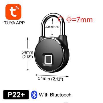 Tuya Smart Home Fingerprint Lock Bluetooth Fingerprint Padlock Door Lock IP65 Waterproof Keyless USB Rechargeable House Locks