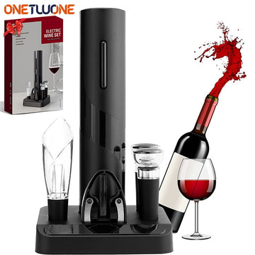 Electric Wine Opener Rechargeable Automatic Corkscrew Creative Wine Bottle Opener Beer Soda Cap Opener with Gift Box