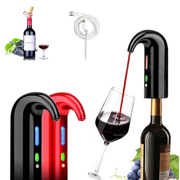 One Touch Electric Wine Aerator Quick Aerating Awakening Wine Decanter Dispenser Pump Automatic USB Rechargeable Wine Pourer